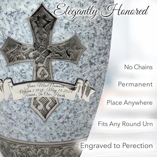 Image of White Love of Christ Cremation Urn for Ashes Adult Male - Personalized Urn for Ashes for Women Decorative Urns - Beautifully Handcrafted Cross Urn