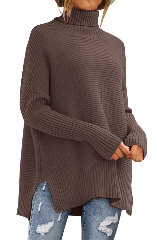 EFAN Trendy Oversized Turtleneck Sweater for Women Long Knitted Cozy Pullover Sweaters Top
