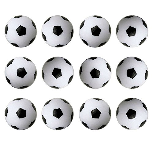 Foosballs Set of 12 Table Soccer Replacement Balls Black and White Mini 36mm