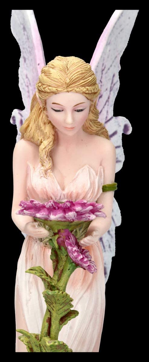 Statuetta di elfo - Florina in ginocchio davanti a un fiore | Fata, fatina, angelo, figura decorativa, articolo decorativo, statua, scultura, A 15 cm