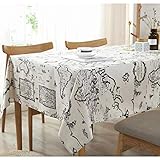 Bringsine Square Cotton Linen World Map Washable Tablecloth Vintage Rectangle Dinner Picnic Table...