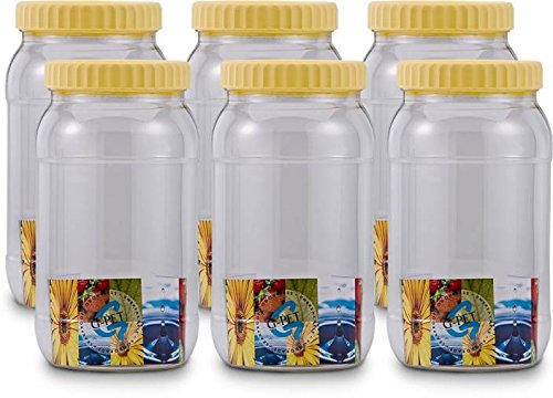 G-PET Plastic Jar Set, 6-Pieces, Transparent
