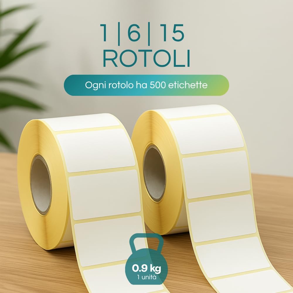 Etichette Termiche Adesive Barcode Fustellate In Rotoli Stampa Diretta Bollini - Foto 5