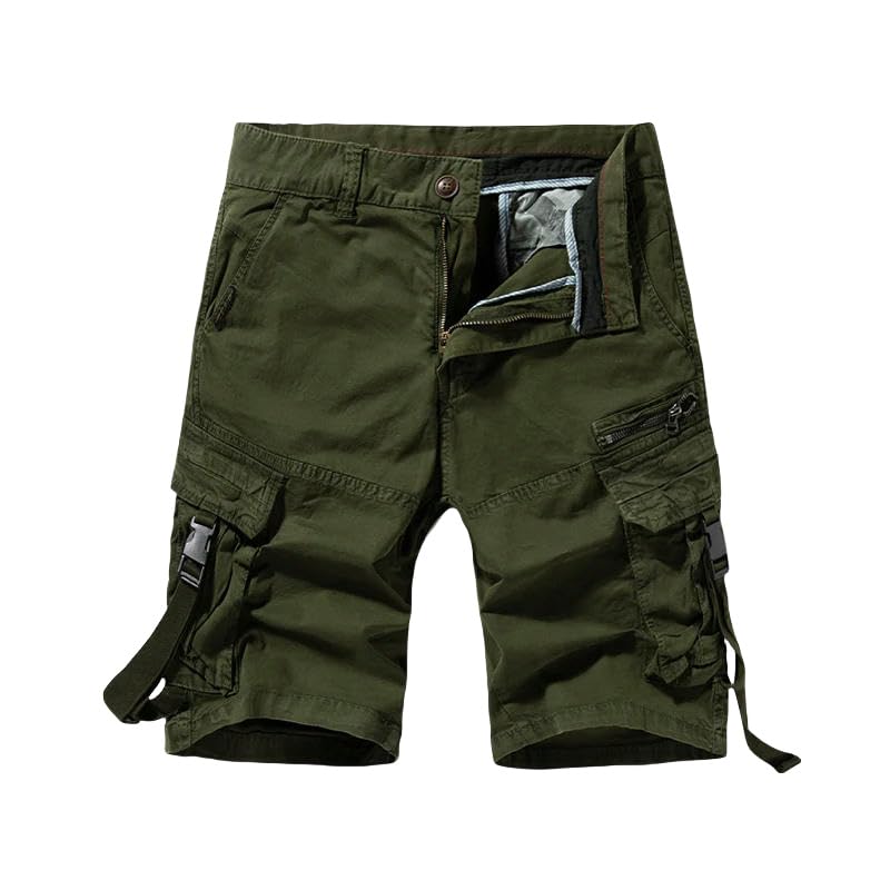 Short cargo droit homme en coton uni pour un style d'été casual