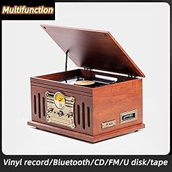 FMOPQ Retro Bluetooth Record Player Multimedia Center with Built-in Stereo Speakers – 3-Speed Turntable Vinyl to MP3… - Les Beatles, Paul McCartney, John Lennon, RIngo Starr, George Harrison FMOPQ Retro Bluetooth Record Player Multimedia Center with Built-in Stereo Speakers - 3-Speed Turntable Vinyl to MP3… – Image 3