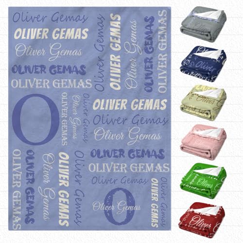 D-Story Personalized Baby Blankets for Baby Boys, Custom Throw Blanket with Baby Name Custom Baptism Kids Blanket for Newborn Girls Baby Gift Personalized Birthday Gifts for Kids