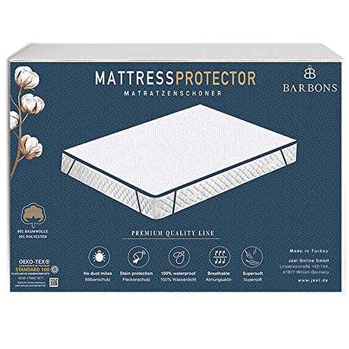 BARBONS Protege Matelas 140x190 - imperméable, Anti-Punaise de lit, alèse Matelas, pour Incontinence, Lavable, Respirant (140x190 cm)