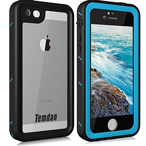 Temdan iPhone SE/5S/5 Waterproof Case Built-in Screen Protector Shockproof Waterproof Case for iPhone SE/5S/5