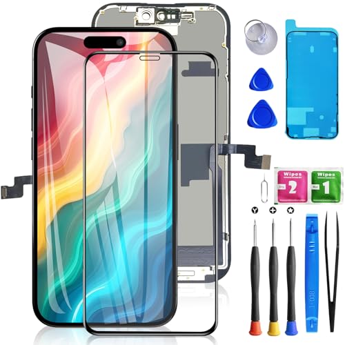 for iPhone 16 Pro Screen Replacement 6.3 inch 3D Touch LCD Screen Display Digitizer Frame Assembly Repair Kit with Waterproof Seal+Repair Tools+Screen Protector for A3083 A3292 A3293 A3294