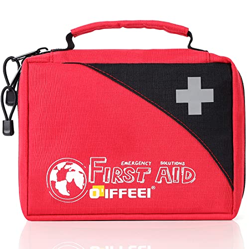 O'IFFEEI First Aid Bags Empty, Compact Trifold Emergency Medical bag for Camping Hiking Travel Car Home Office (BAG ONLY)