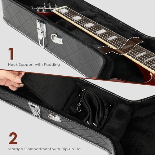 Image of Ktaxon Electric Guitar Case, 42-Inch Hard Case W /Lock Latch Diamond Black