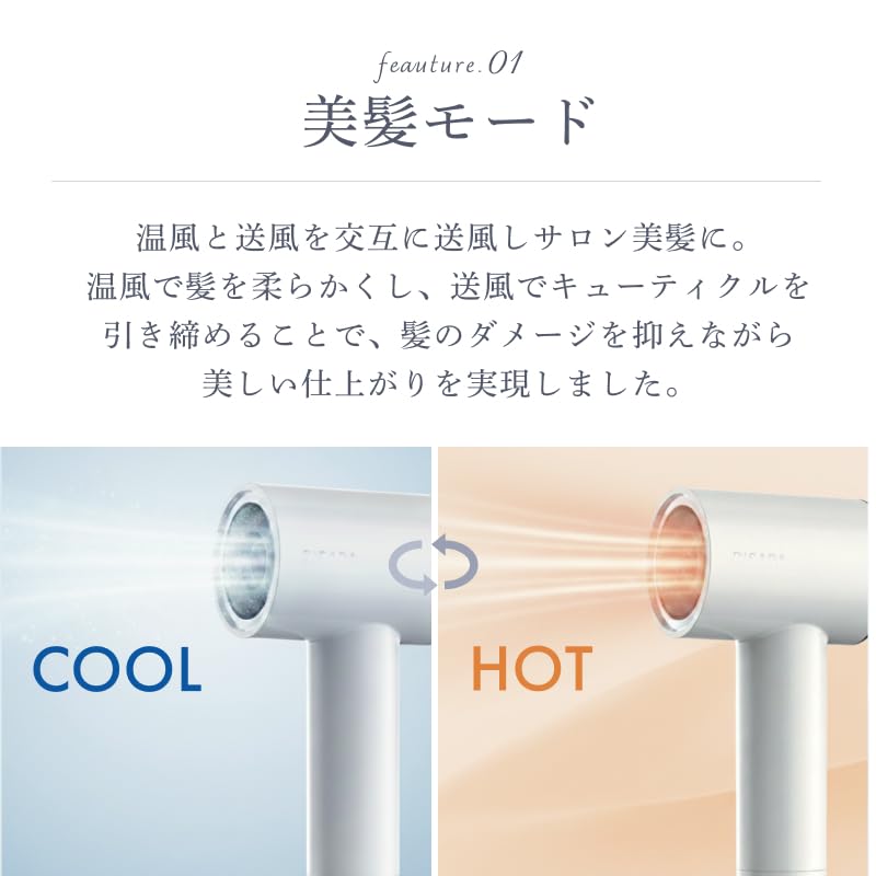Amazon.co.jp: Bisara Mini BLDC Ion Dryer, Large Airflow, Quiet