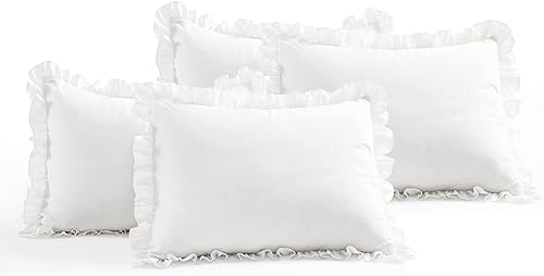 Miniatura 5 de Lush Decor Juego de funda de sofá cama con falda con volantes, juego de ropa de cama lujoso de 5 piezas, elegante y encantador detalle de volantes,