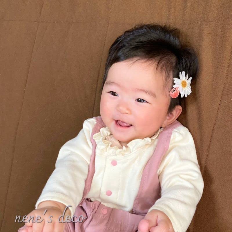 もこもこフラワー】ベビーヘアクリップキッズヘアクリップヘアピン