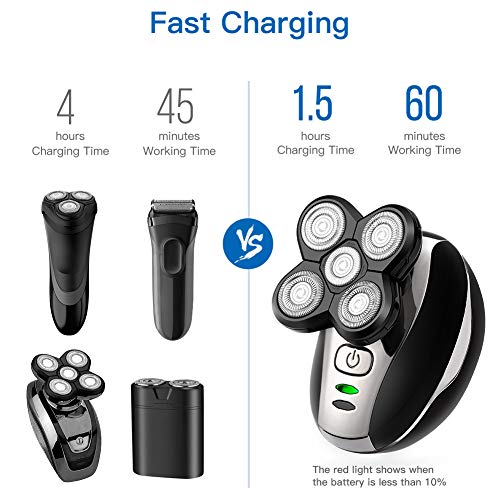 OriHea Electric Shaver for Men, 5 in 1 Shaver Trousers, 5D Floating Sword Head, Rotary Shaver Grooming Kit with Clipper Nose Hair Sideburns Trimmer Facial Clean