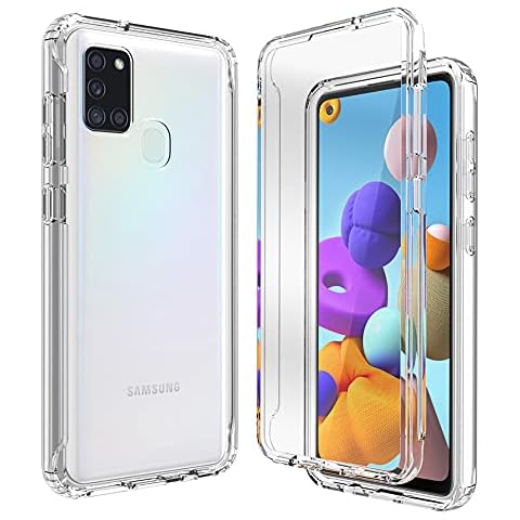 SKZIRI Case Cover for Samsung A21S, Cover for Samsung Galaxy A21S Transparent Shockproof 360 Full Body Protection with TPU Built-in Protective Film Case for Samsung Galaxy A21S (A21S) Cover