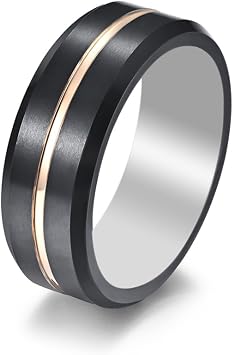 Waterproof Tungsten Steel NFC Forum Type 2 215 496 Bytes Chip Universal for Mobile Phone All-Round Sensing Technology Wearable Smart RingBlack Gold Tungsten NFC ring-22mm