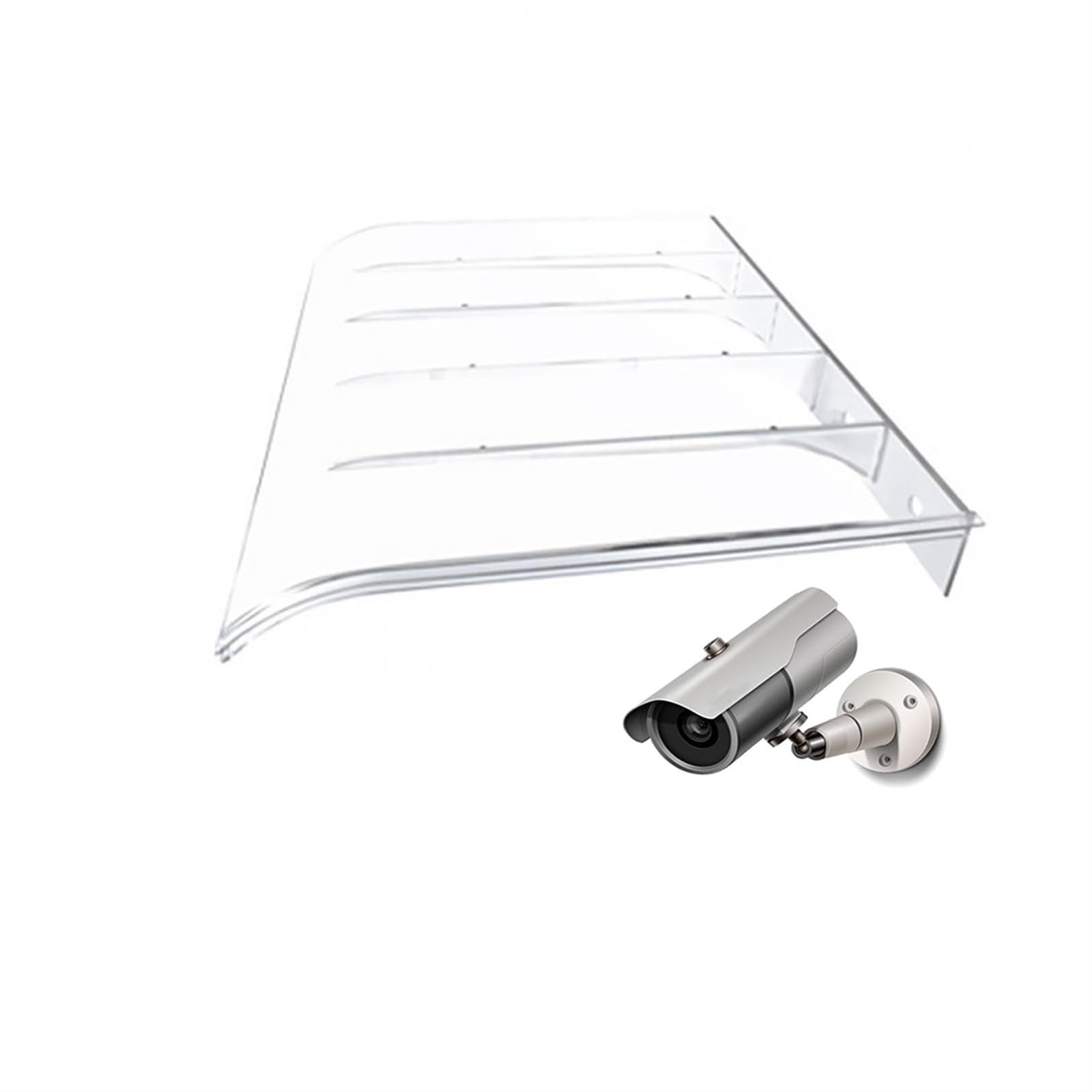 AFGZQ Invisible Front Door Canopy, Transparent Sun Shade, Curved Polycarbonate Cover, for Front Door/Porch Patio Roof Window Awning (Size:40x210cm/16x83in)