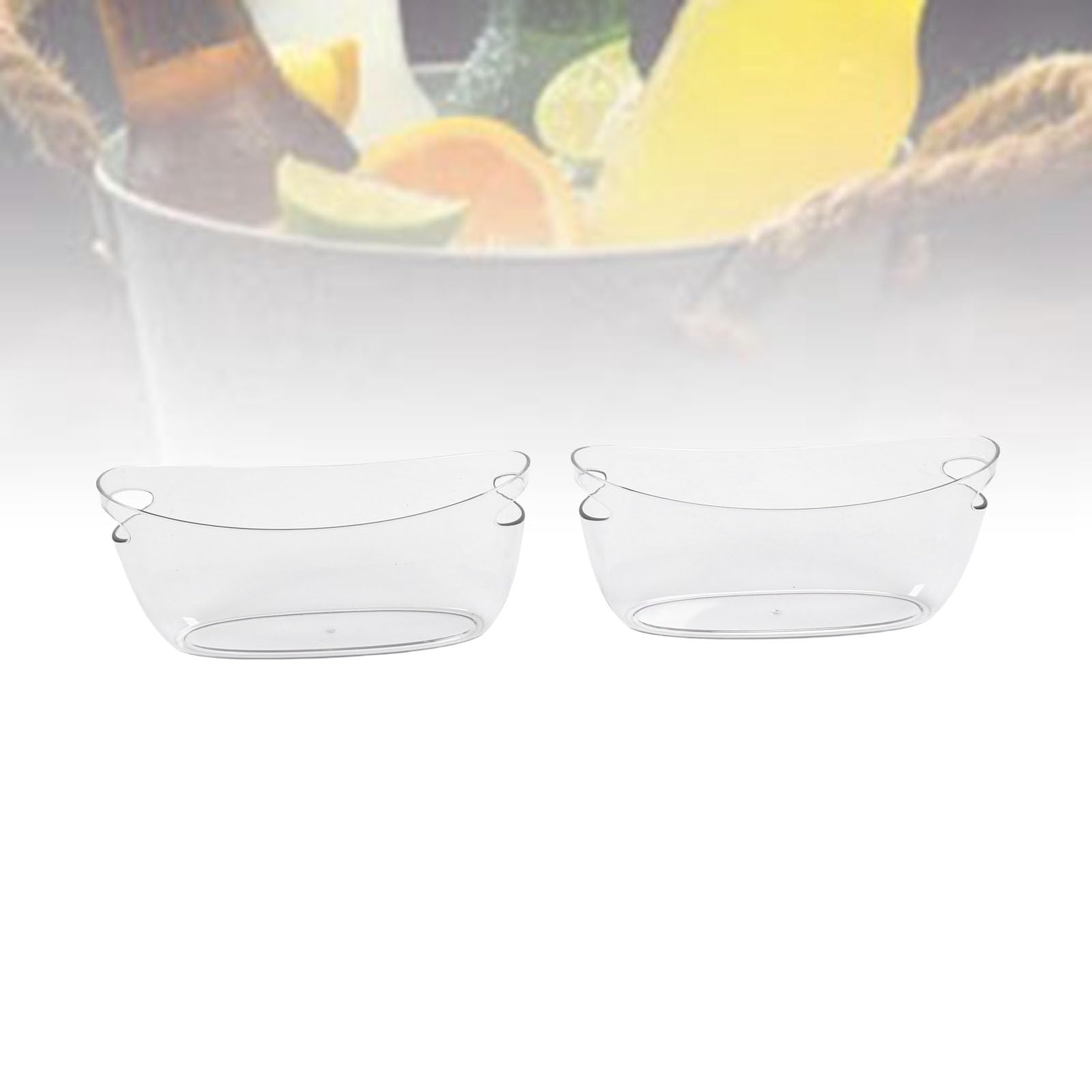 Jectse Durchsichtiges 5-Liter-PET-Eiskübel-Set mit 2 Schaufeln für Partys, Champagner, Bierflaschen und Bar-Getränkebehälter Zur Bewirtung von Gästen