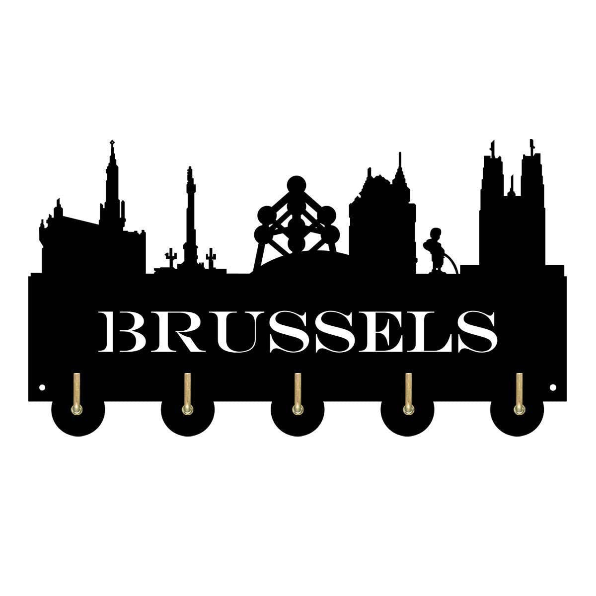Crochets muraux en bois déco Bruxelles pour clés et sac