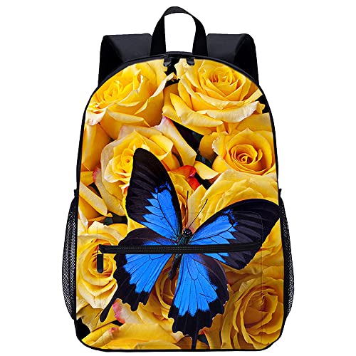 Sac d'école de voyage robuste à motif fleurs 3D pour éviter la fatigue du dos