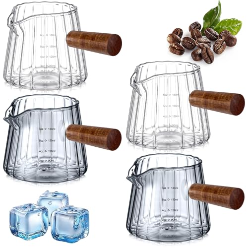 Set de 4 vasos medidores para espresso de vidrio de 6 oz miniatura 1