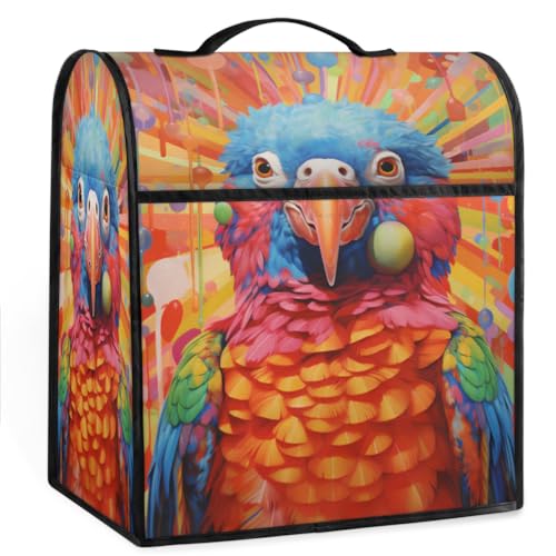 Coffee Maker Cover Cute Parrot Kitchen Appliance Covers Small Appliance Covers Blender Cover Juicer Cover Dust Covers for Kitchen Appliances with Top Handle and Pockets,Washable,B550