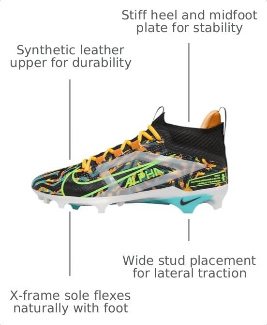 Image of Nike Alpha Menace 4 Elite Football Cleats (FD7036-600, University Red /Team Red /Black /White)