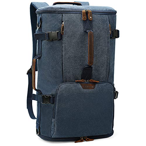 G-FAVOR 40L Travel Backpack, Vintage Canvas Rucksack Convertible Duffel Bag Carry On Backpack Fit for 17.3 Inch Laptop Bag