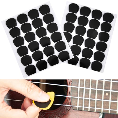HOZUEN Plektrum 48 Stück Akustikgitarre Plektrum Anti-Rutsch-Aufkleber Dicke 1mm Anti-Rutsch-Aufkleber aus Silikon Für Bass Akustikgitarre E-Gitarre Ukulele Metallgitarre Rockgitarre Gitarren Plektrum