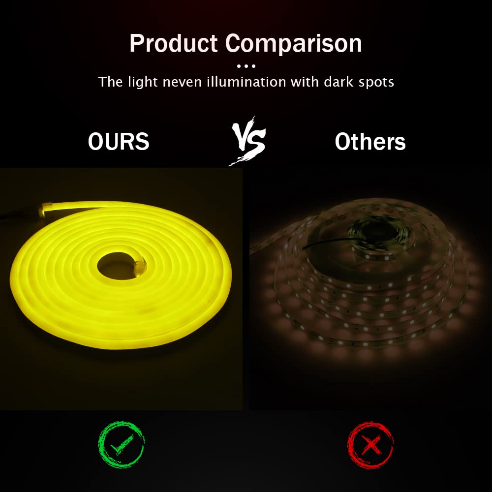 KISUFU 220V LED Strip RGB mit IC Neon, 10m LED Streifen mit App-Steuerung, DIY-Farbwechsel Lichtband, Musik Sync,Neon Lichtband für Wohnzimmer, Schlafzimmer, Christmas Wand Deko