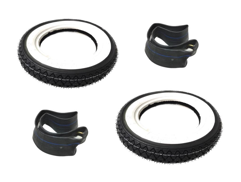 2x Weißwand Reifen Schlauch Set 3.00-10 K333 42J passend für Vespa 50 S N PK