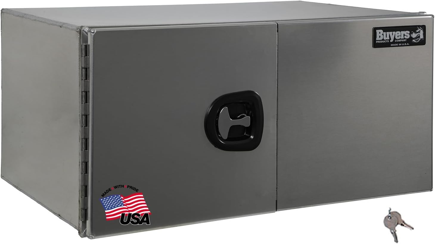 Buyers Products 1705340 Smooth Aluminum Underbody Truck Box with Barn Door 24 x 24 x 48 Inch