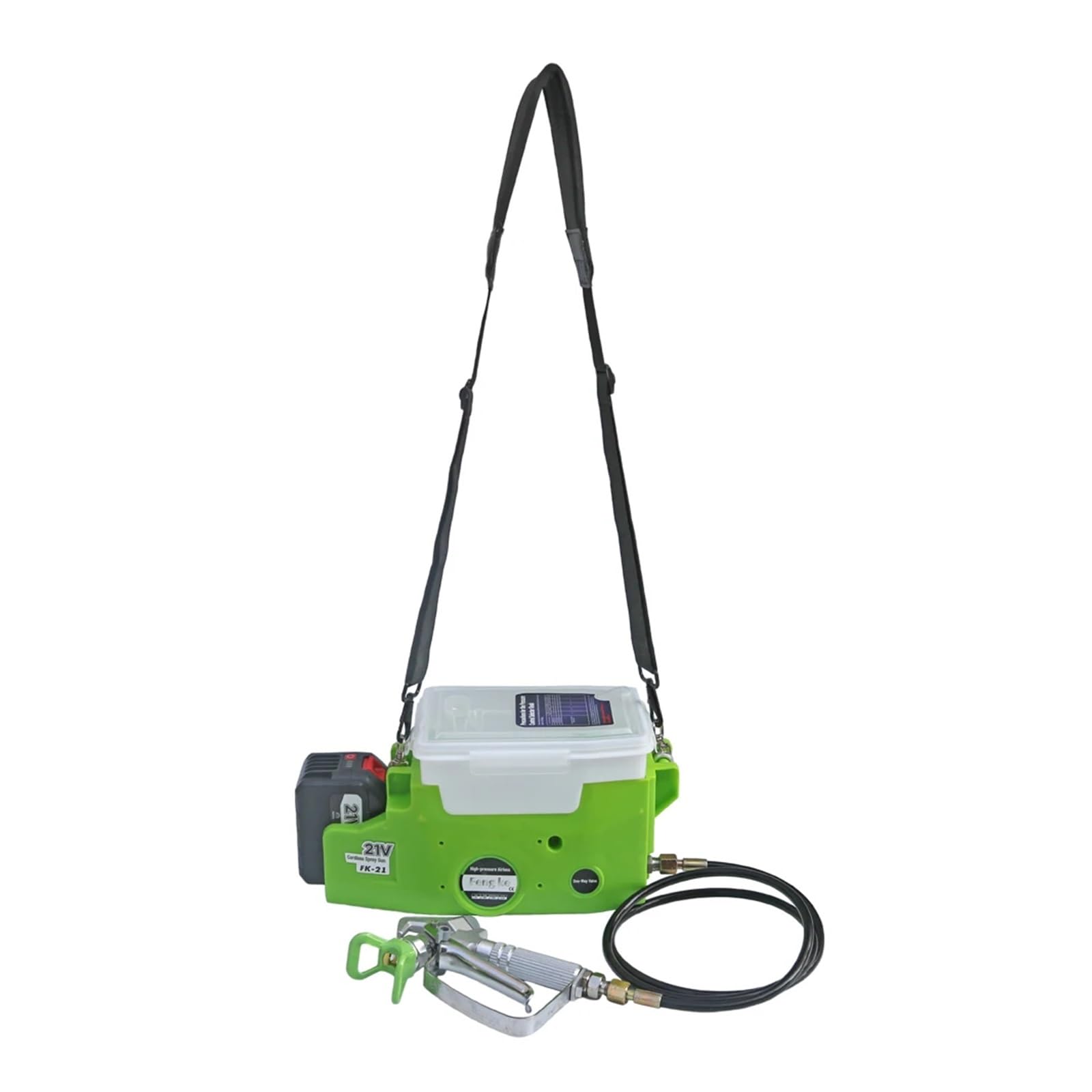 BASSFLY Macchina spruzzatrice Portatile da 500 W, Vernice al Lattice, Pistola a spruzzo ad Alta Pressione, Zaino, Batteria al Litio, Macchina for Pittura murale