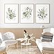 Joocrise Aquarell Botanische Wandkunst, 3er-Set, Boho-Blumenmuster, Leinwand, Wanddekoration, Drucke, Salbeigrün, Wildblume, Wandkunst, moderne Blumenbilder, botanische Malerei für Schlafzimmer,