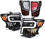 AKKON - For 2016-2021 Nissan Titan LED Light Tube Tail Lights + Headlights Combo Assemblies - Black