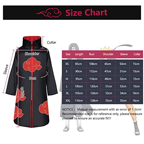 ACWOO Akatsuki Costume, 9PCS Akatsuki Cape Unisex Hokage Ninja Set with 2 * Headband, 1 * Necklace, 1 * Ring and 8 * Toys, Naruto Cloak Ninja Robe Cloak Anime Naruto Halloween Cosplay Costume for Kids Adult - Image 7