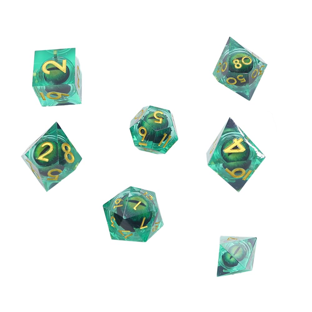 Sarini DND Dragon Eye Dice Dice Set Resin Sharp Edged Dice Set including Gift Box - Image 2