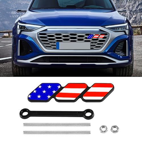 Image of Tri-Color Grille Badge, 3-Color Front Grille Badge Emblem Logo Decoration, Tri-Color Grille Badge Emblem Car Decoration Accessories Fit for Tacoma 4Runner RAV4 Highlander (Colorful Flag)