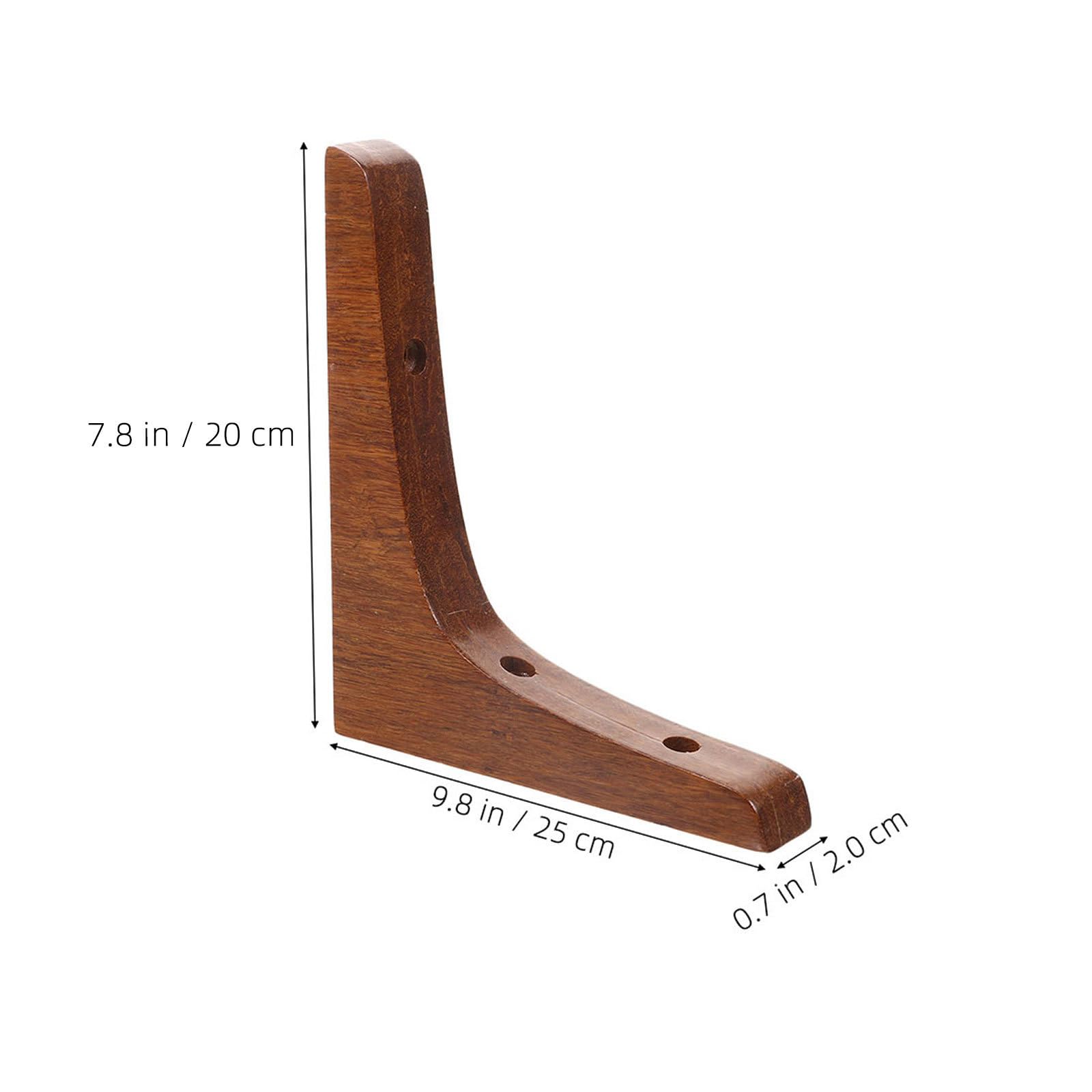 2piezas Soporte para Estantes de Madera Maciza Escuadras Resistentes para Baldas Flotantes Soporte de Esquina Duradero para Estantería Pared Color Marrón Oscuro