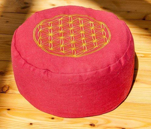 Coussin de méditation brodé Berk Fleur de Vie de qualité supérieure