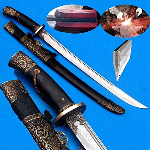 Waist Knife Sword Kobuse Jihada Forged Pattern Steel Clay Tempered Blade 100 Handmade Grinding Polishing Chinese Longquan Sword
