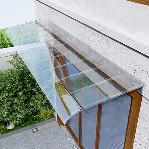 UV-beständiger Regen- und Schneeschutz, modernes Polycarbonat-Terrassenüberdachung für Haustür, Außen-Eingang, Unterschlupf, gewölbter Sonnenschutz (50,8 x 40,6 cm) und stilvoll