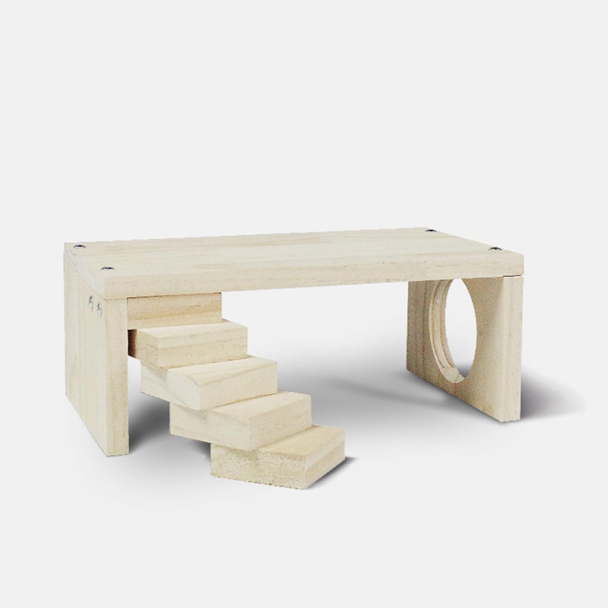 Holz Hamsterplattform mit Leiter Bissfestes Kletterspielzeug für Hamster und Kleine Haustiere Stabile Beige Plattform für Interaktives Spiel im Käfig