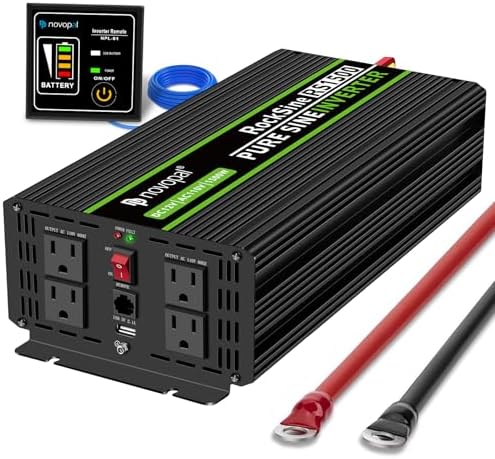 Amazon.com: Novopal 1500W Pure Sine Wave Inverter, 12V DC to 110V/120V ...