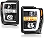 [For 2008-2010 Ford F-250 F-350 Superduty Pickup Truck] OLED Neon Tube Black Projector Headlight Headlamp Assembly, Driver & Passenger Side