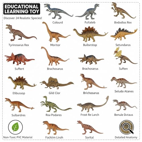 Mallexo Store Mallexo 24PCs Mini Realistic Dinosaurs Animal 24 Pieces - Image 5