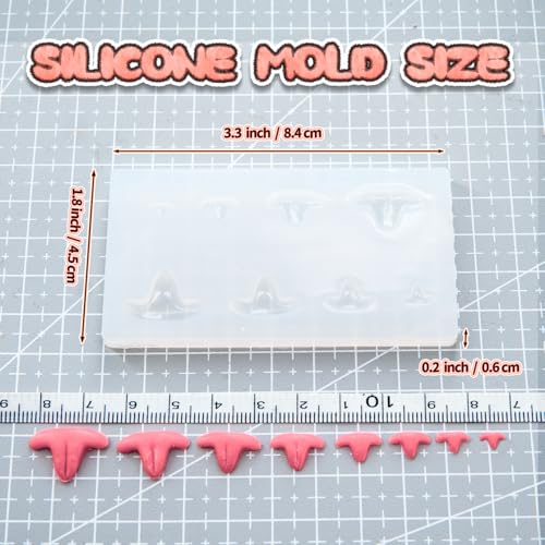 Image of Nuvretk 8 Cute Silicone Molds for Needle Felting - Cat Nose Shapes for Stuffed Animals, DIY Crafts, and Accessories (Triangle)