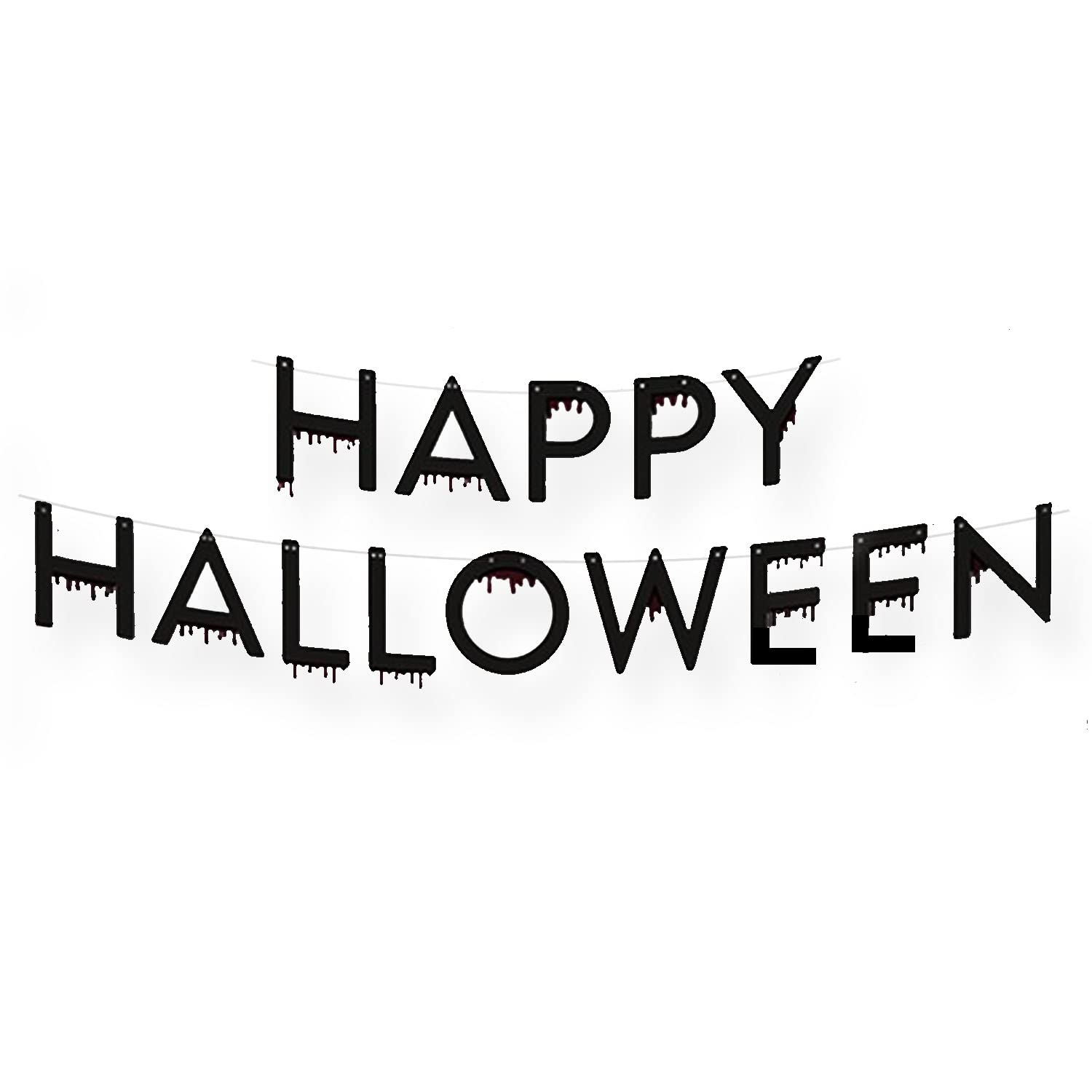 AKH® Happy Halloween Banner,1 m di lunghezza,Design a goccia di sangue,ghirlanda da appendere per biglietti di Halloween,Decorazione per feste di