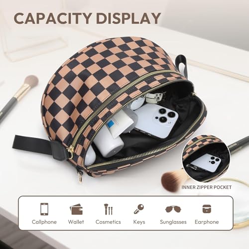 Checkered Crossbody Bag for Women Bum Bag Cross Body Shoulder Purses Bag - image 5